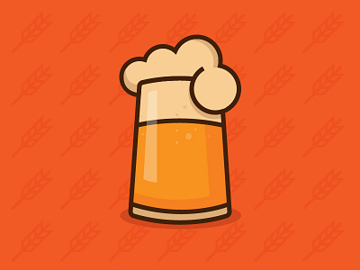 Beer Icon 🍺 ale badge beer label orange pint wheat yellow