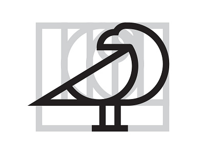Raven Logo bird black brand branding grid gridlogo icon logo raven thicklines vector white