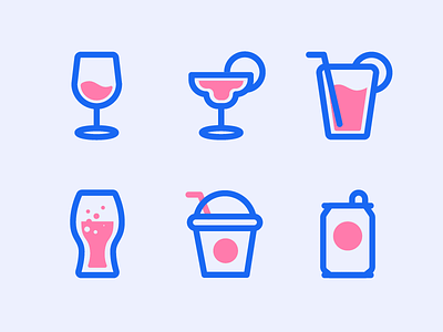 Beverage Icons beer cocktail coke icon iconography icons illustration matini milkshake wine