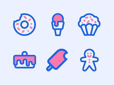 Sweet Icons cake cookie cupcake donut ice cream icon icon design iconography line sweet icons vector