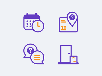 Shipping Process box calendar customer support door icon icon design iconography icons illustration shipping time vector