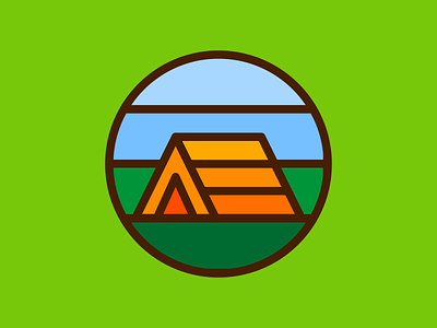 Camping camp camping icon iconography tent thicklines vector