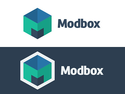 Modbox Logo flat geometric icon logo minimal modbox