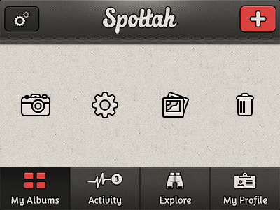 Spottah Elements app footer header iphone logo mobile photo spottah ui