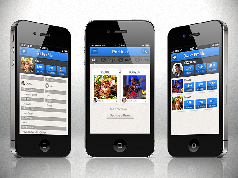 PetDuel Profiles petduel iphone app retina pets