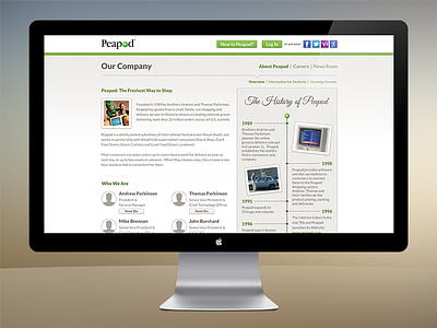 Peapod - Our Company css3 ecommerce homepage peapod web design