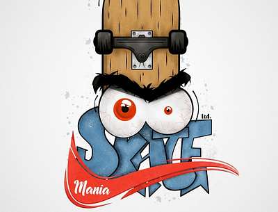 Skate mania blue charachter design design graphic design illustration tshirt tshirt design vector