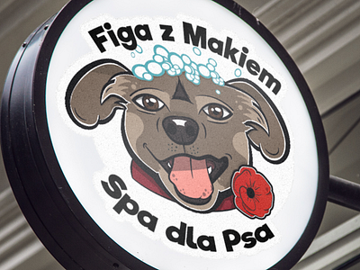 Figa z Makiem Spa dla Psa character art dog dog food illustrator cc ilustration logo logodesign spa sticker design vector