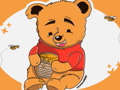 Winnie The Pooh beer charachter design graphic design illustration stuff vector wiennie the pooh