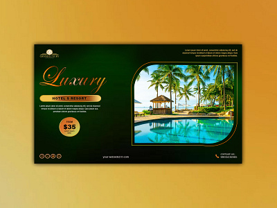 LUXURY HOTEL RESORT banner graphice design hotel banner photoshop typography