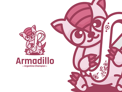 Argentina Champion argentina armadillo branding colorlogo cute logo design graphic design illustration logo logos logosai typography vector
