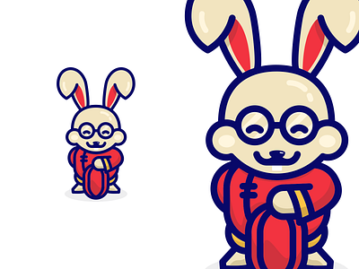 Shio Rabbit branding chinese colorlogo cutelogo design graphic design illustration logo logos logosai newyears rabbit shio vector