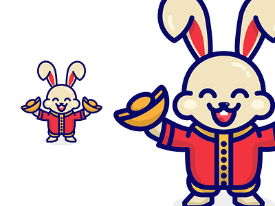 Shio Rabbit branding cartoon chinese colorlogo cutelogo design graphic design illustration inspiration logo logos logosai newyear rabbit shio vector
