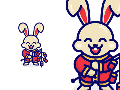 Shio Rabbit branding cartoon chinese colorlogo cutelogo design graphic design illustration logo logos logosai rabbit shio vector