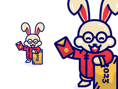 Shio Rabbit branding cartoon chinese colorlogo cutelogo design fun graphic design illustration logo logos logosai newyear rabbit shio vector