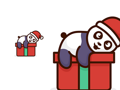 Panda branding cartoon christmas colorlogo cutelogo design gift graphic design illustration logo logos panda vector