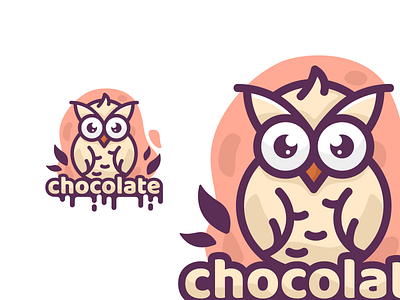 Owl Chocolate branding cartoon chocolate colorlogo cutelogo design fun graphic design illustration inspiration logo logos owl valentine day vector