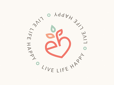 Edna Brener — Stamp coach graphic happy health live logo natural nutrition seal stamp symbol tagline