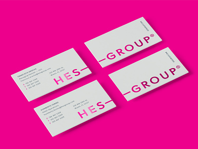 HES Group — Business Cards corporate foil hospitality hotel logo magenta miami