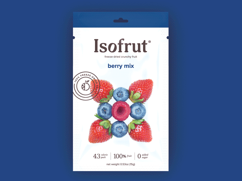 Isofrut — Packaging branding food freeze dry fruit healthy identity packaging snack