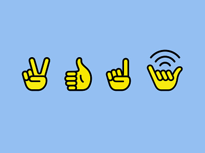Kazu — Icons chill free wifi good vibes hands hang loose iconography peace thumbs up