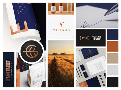 Moodboard - Excellent and Trusted branding copper creative direction logo mood board moodboard navy service