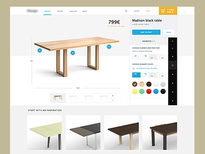 Rejected Detail Page furniture ui ux website