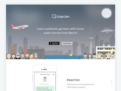 New Lingojam LP landing page webdesign. illustration