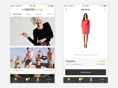 Zalando Lounge I app ios shopping ui