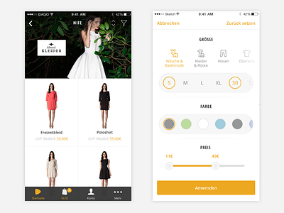 Zalando Lounge II app ios shopping ui