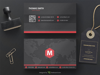 Black corporate business card template