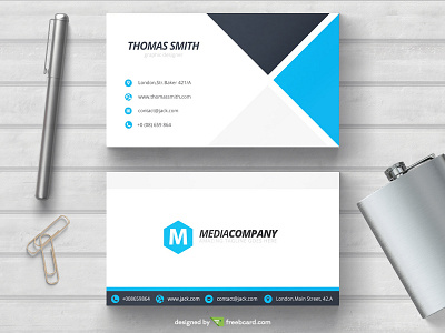 Blue minimal business card template