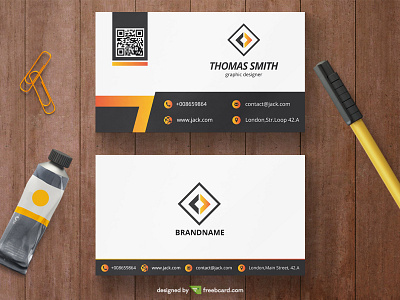 Yellow corporate business card template