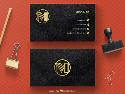 Black luxury golden business card template