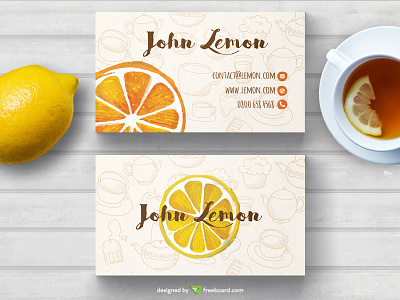 Tea Business card template business card design free card free template freebcard lemon tea