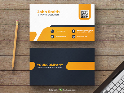 Corporate yellow business card template