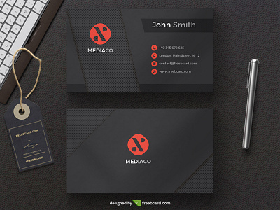 Black corporate business card template