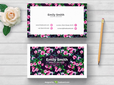 Floral business card template business card business card templates card floral freebie print website woman