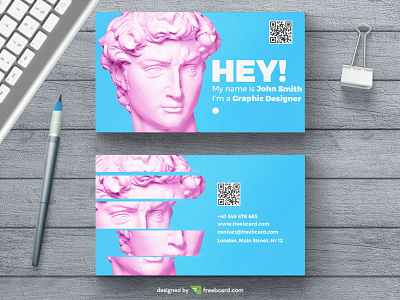 Creative business card template ( Free Download ) blue business card free download minimal pink template