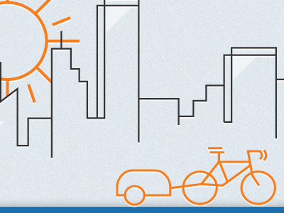 Perpetually Tweaking bike courier fun illustration line simple startup