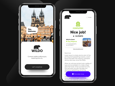 Wildo - Augmented Reality App augmented reality design ios iphone iphonex minimalist mobile prototype ui ux