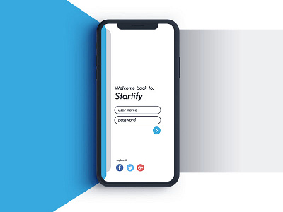 Startify - Clean login screen design graphic logo typo ui ux