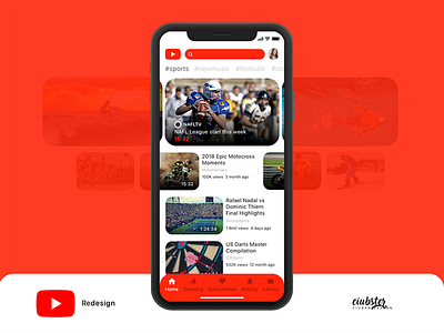 Youtube Redesign design minimalist mobile prototype ui ux youtube