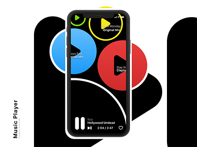 Music Player Concept design minimalist mobile music player prototype ui ux