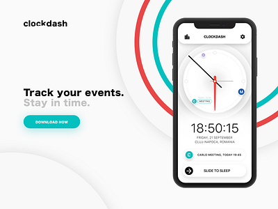 Clockdash App app clock design events iphone iphonex mobile tracker ui ux