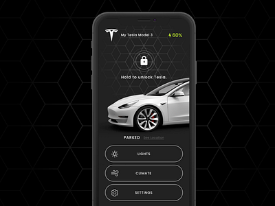 Tesla Mobile App app design iphone iphonex mobile prototype tesla ui ux