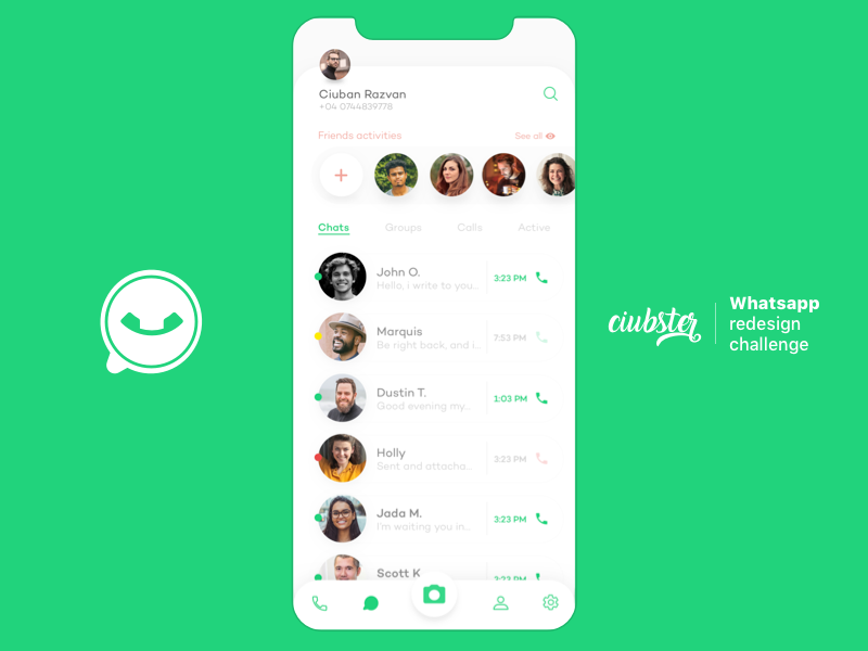 Download WhatsApp Redesign Challenge by Ciuban Razvan on Dribbble