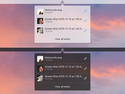Cloud Task Bar App cloud link mac menu menu bar osx screenshot upload