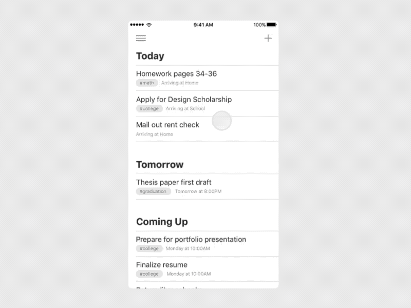 To-Do List Gestures app gestures ios pull to do to do todo