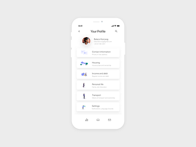 Mobile app profile app application design minimalist ui ui ux